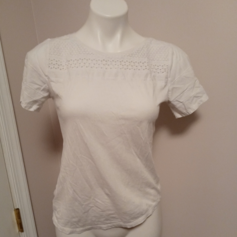 LOFT petites white short sleeve shirt